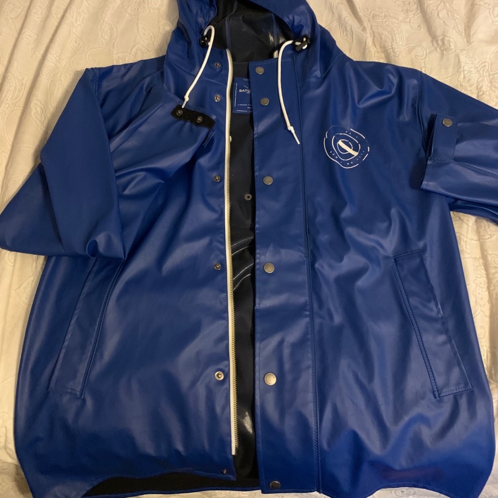 Saturday’s New York City Blue Raincoat